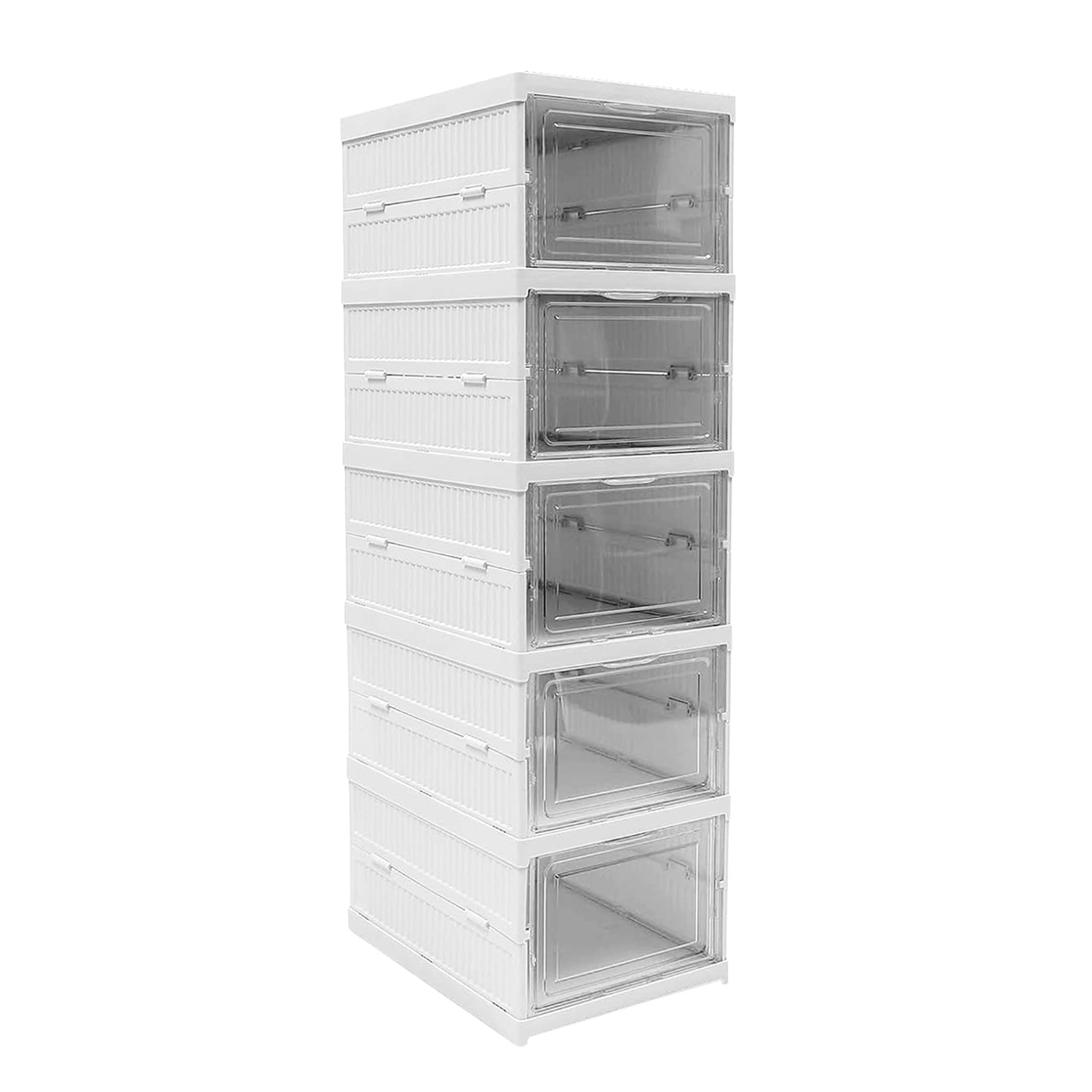 Stackable Multifunctional Storage, for Clothes Foldable Drawer Shelf Basket Utility Cart Rack Storage Organizer Cart for Kitchen, Pantry Closet, Bedroom, Bathroom, Laundry (5 Layer / 1 Pc) - infinityexculsivestore.com