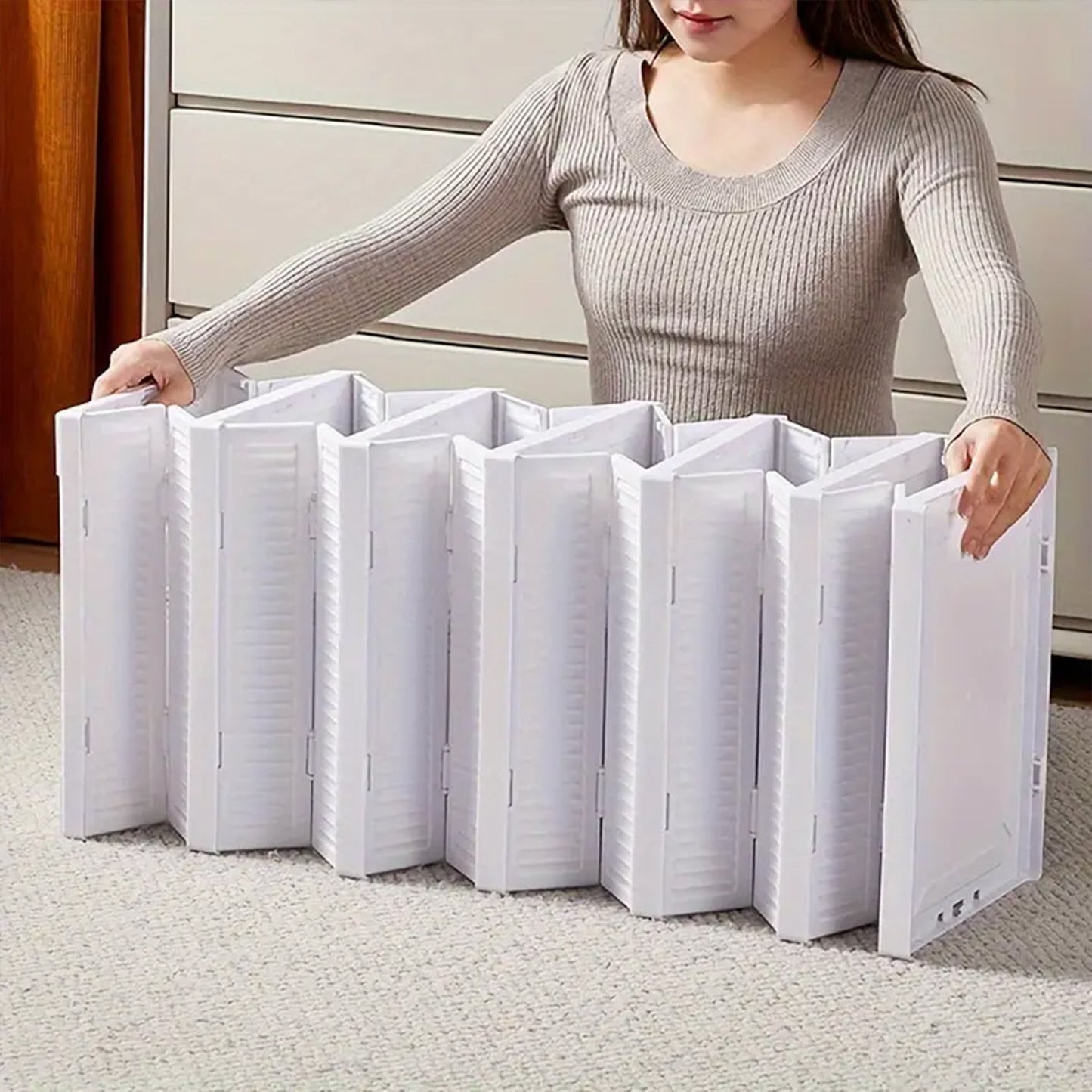 Stackable Multifunctional Storage, for Clothes Foldable Drawer Shelf Basket Utility Cart Rack Storage Organizer Cart for Kitchen, Pantry Closet, Bedroom, Bathroom, Laundry (5 Layer / 1 Pc) - infinityexculsivestore.com
