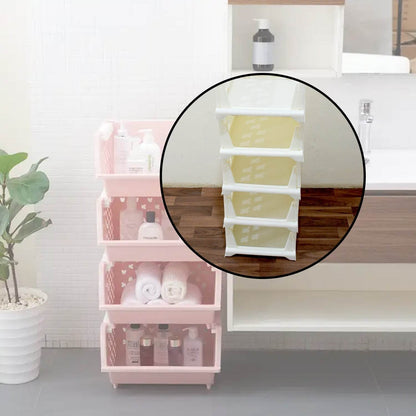 5 Layer Stackable Multifunctional Storage,for Clothes Foldable Drawer Shelf Basket Utility Cart Rack Storage Organizer Cart for Kitchen, Pantry Closet, Bedroom, Bathroom, Laundry (5 Layer 1 Pc) - infinityexculsivestore.com