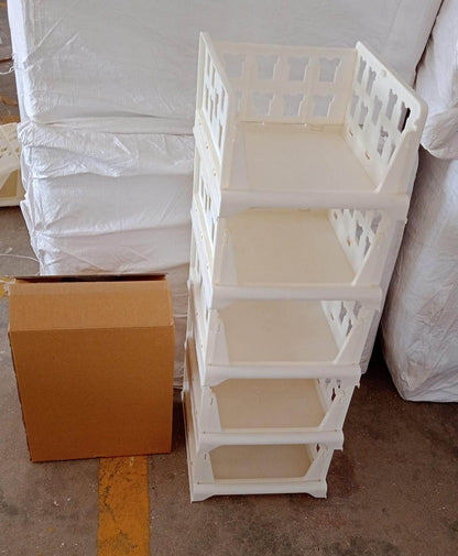 5 Layer Stackable Multifunctional Storage,for Clothes Foldable Drawer Shelf Basket Utility Cart Rack Storage Organizer Cart for Kitchen, Pantry Closet, Bedroom, Bathroom, Laundry (5 Layer 1 Pc) - infinityexculsivestore.com