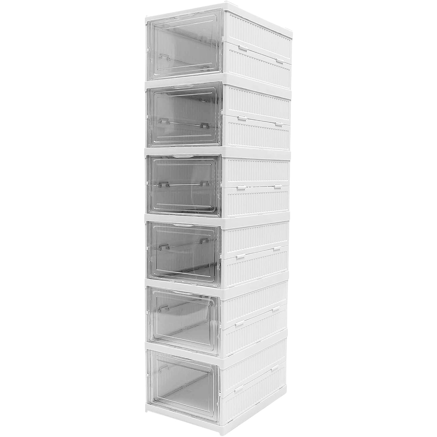 Stackable Multifunctional Storage, for Clothes Foldable Drawer Shelf Basket Utility Cart Rack Storage Organizer Cart for Kitchen, Pantry Closet, Bedroom, Bathroom, Laundry (6 Layer / 1 Pc) - infinityexculsivestore.com