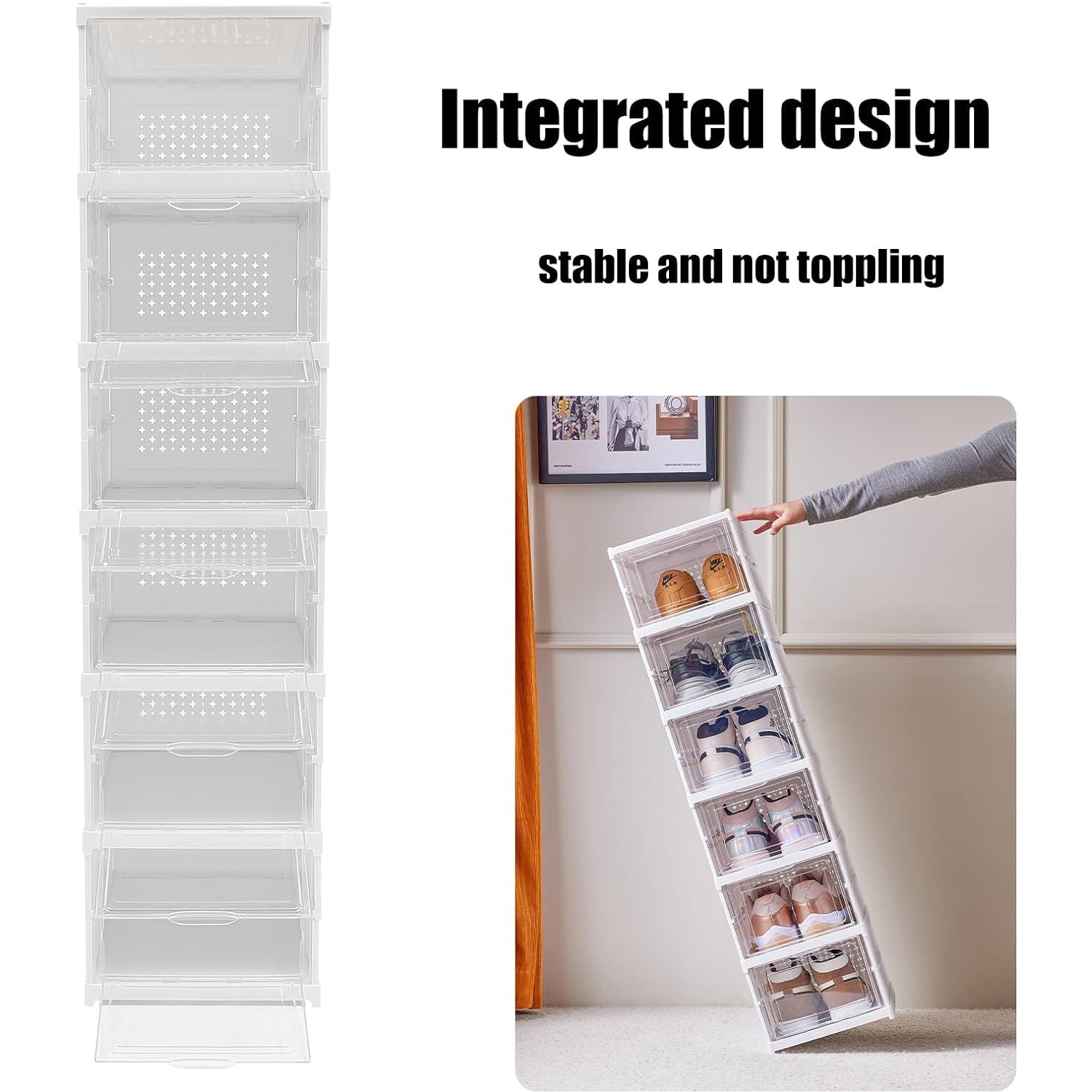 Stackable Multifunctional Storage, for Clothes Foldable Drawer Shelf Basket Utility Cart Rack Storage Organizer Cart for Kitchen, Pantry Closet, Bedroom, Bathroom, Laundry (6 Layer / 1 Pc) - infinityexculsivestore.com