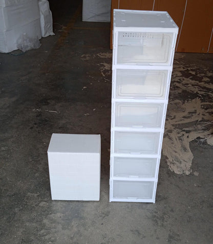 Stackable Multifunctional Storage, for Clothes Foldable Drawer Shelf Basket Utility Cart Rack Storage Organizer Cart for Kitchen, Pantry Closet, Bedroom, Bathroom, Laundry (6 Layer / 1 Pc) - infinityexculsivestore.com
