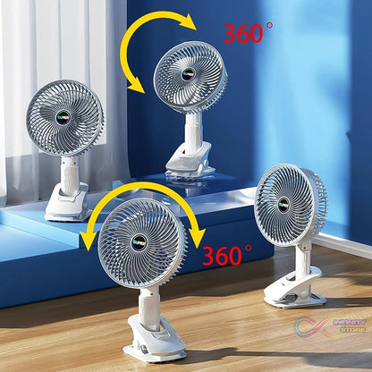 Multifunctional USB Desk Fan Clipped Fan (1 Pc / With Color Box) - infinityexculsivestore.com