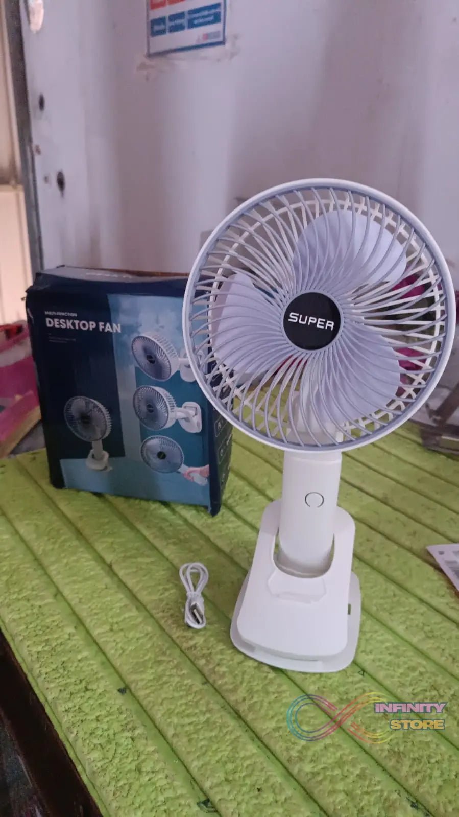 Multifunctional USB Desk Fan Clipped Fan (1 Pc / With Color Box) - infinityexculsivestore.com
