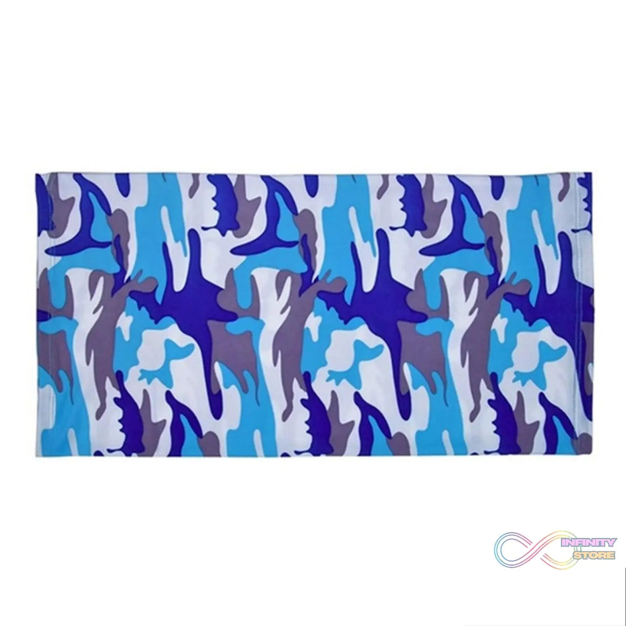 Multicolor neck gaiter showing versatile design for dust and sun protection