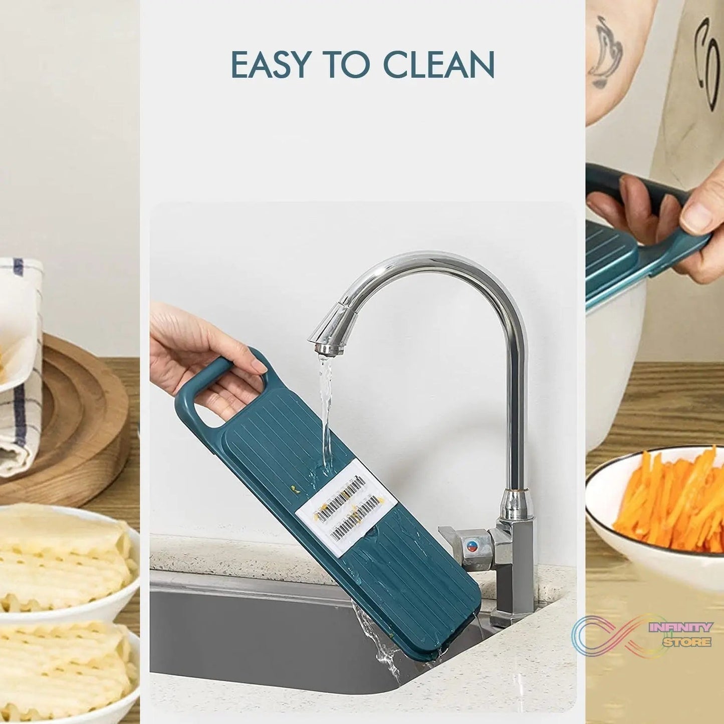 Multifunctional Vegetable Slicer Cutter Onion and Potato Slicer cutter with 6blades and 1 peeler - infinityexculsivestore.com