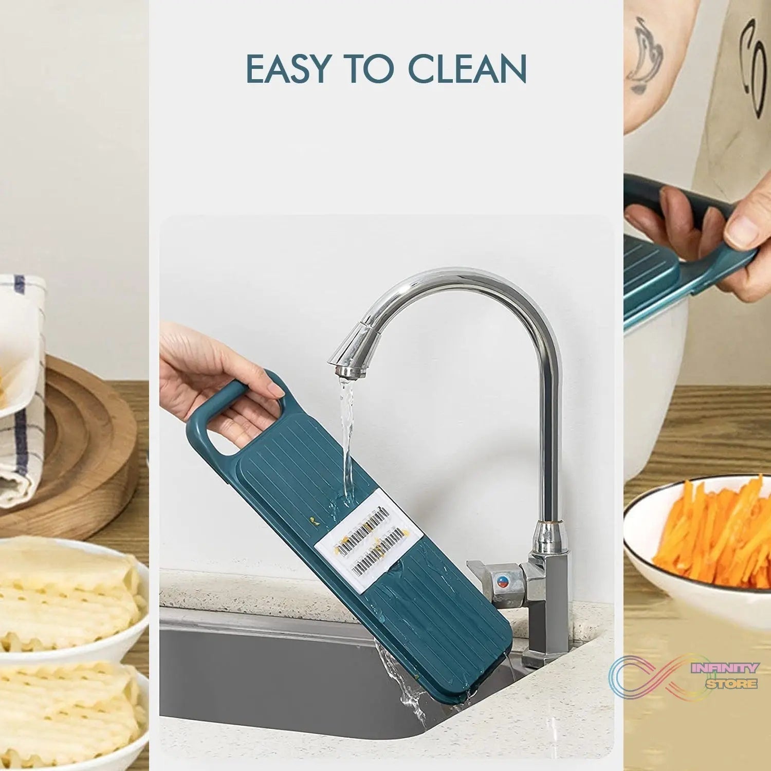 Multifunctional Vegetable Slicer Cutter Onion and Potato Slicer cutter with 6blades and 1 peeler - infinityexculsivestore.com