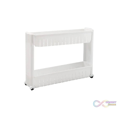 Multipurpose 2 Layer Slim Side Space Saving Storage Organizer Rack Shelf - infinityexculsivestore.com