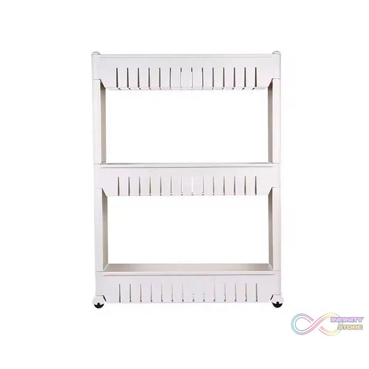 Multipurpose 3 Layer Slim Side Space Saving Storage Organizer Rack Shelf - infinityexculsivestore.com