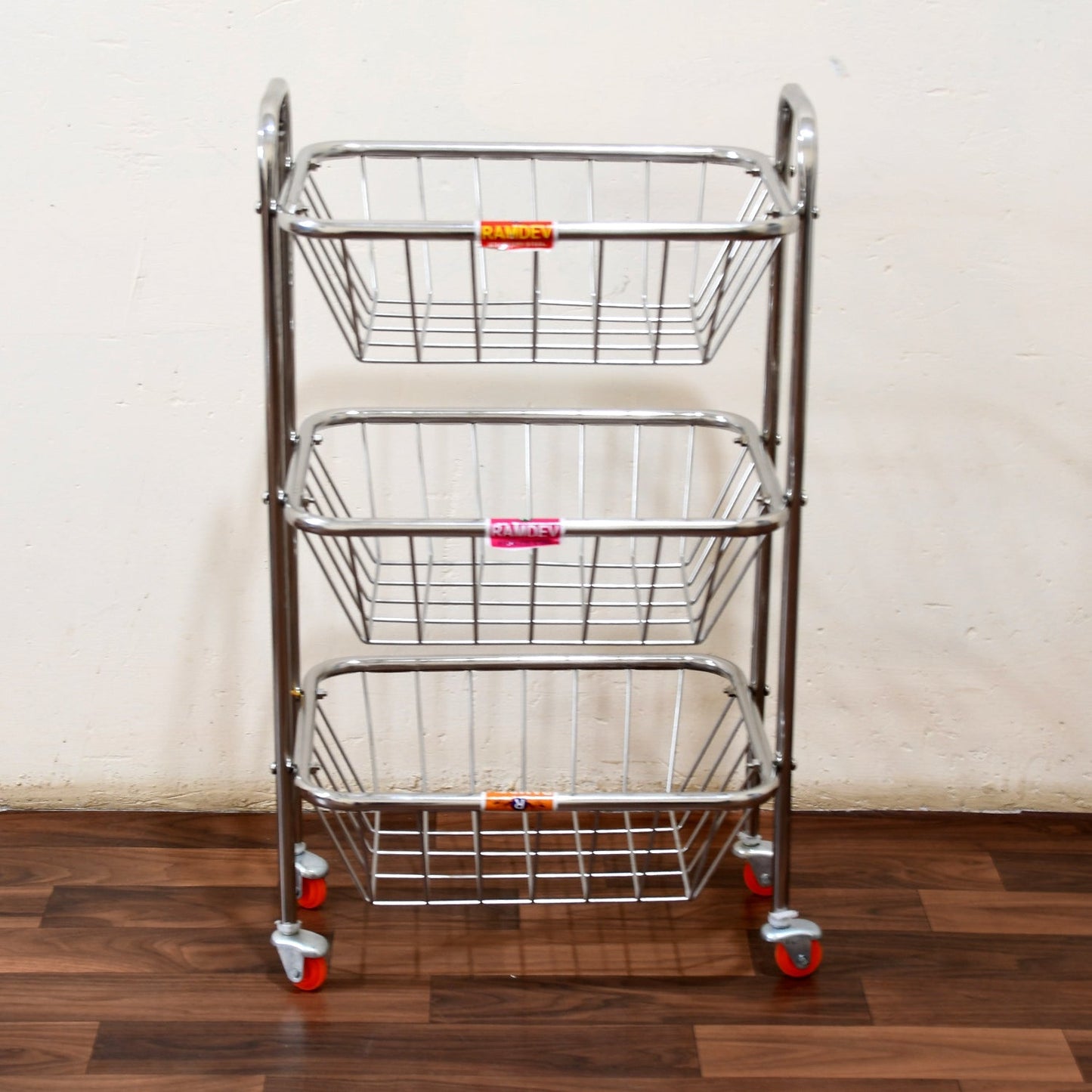 Multipurpose 3 Layer Stainless Steel Fruit & Vegetable 4 Stand Kitchen Trolley | Fruit Basket | Vegetable Basket | Onion Potato Rack For Kitchen | Vegetable Stand For Kitchen - infinityexculsivestore.com
