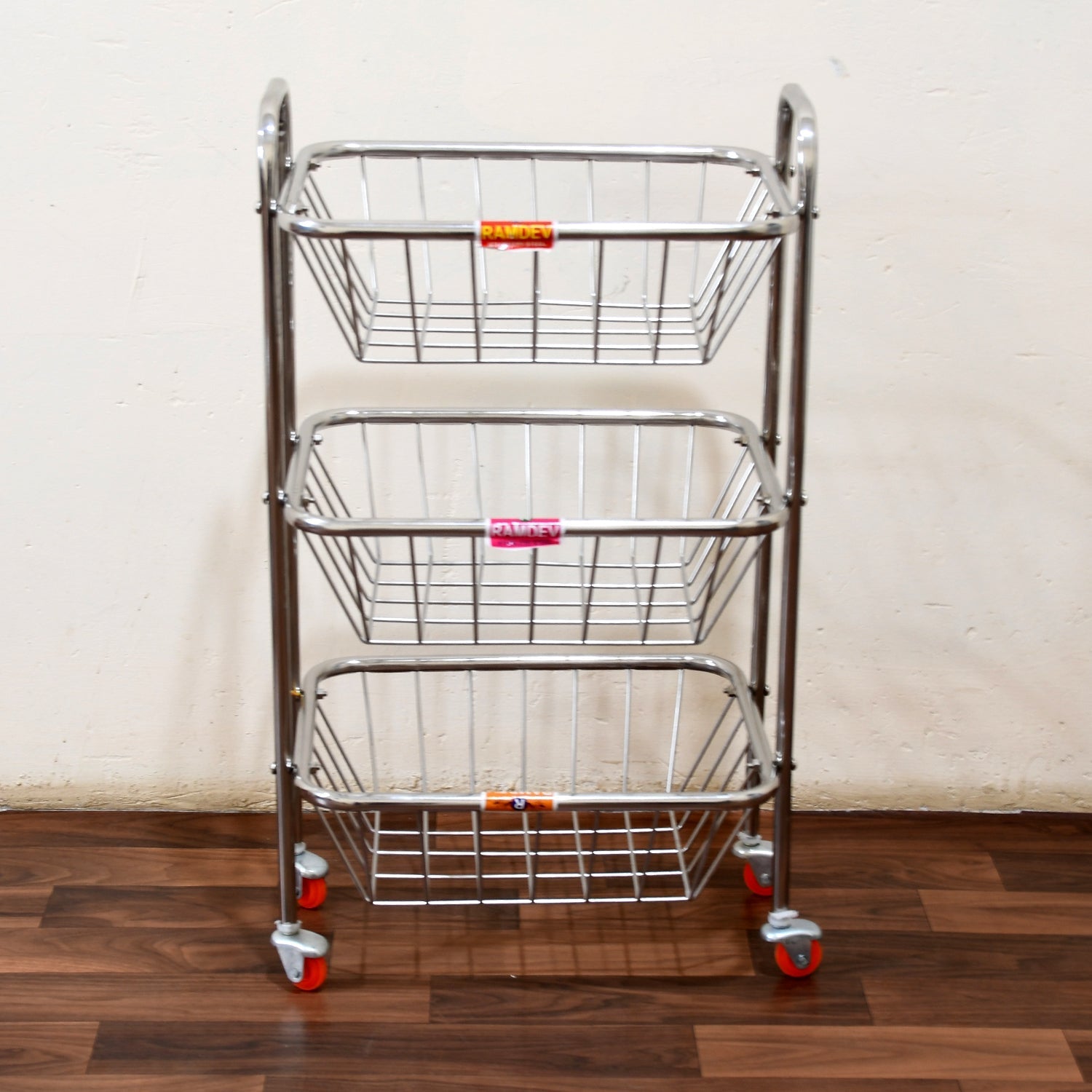 Multipurpose 3 Layer Stainless Steel Fruit & Vegetable 4 Stand Kitchen Trolley | Fruit Basket | Vegetable Basket | Onion Potato Rack For Kitchen | Vegetable Stand For Kitchen - infinityexculsivestore.com