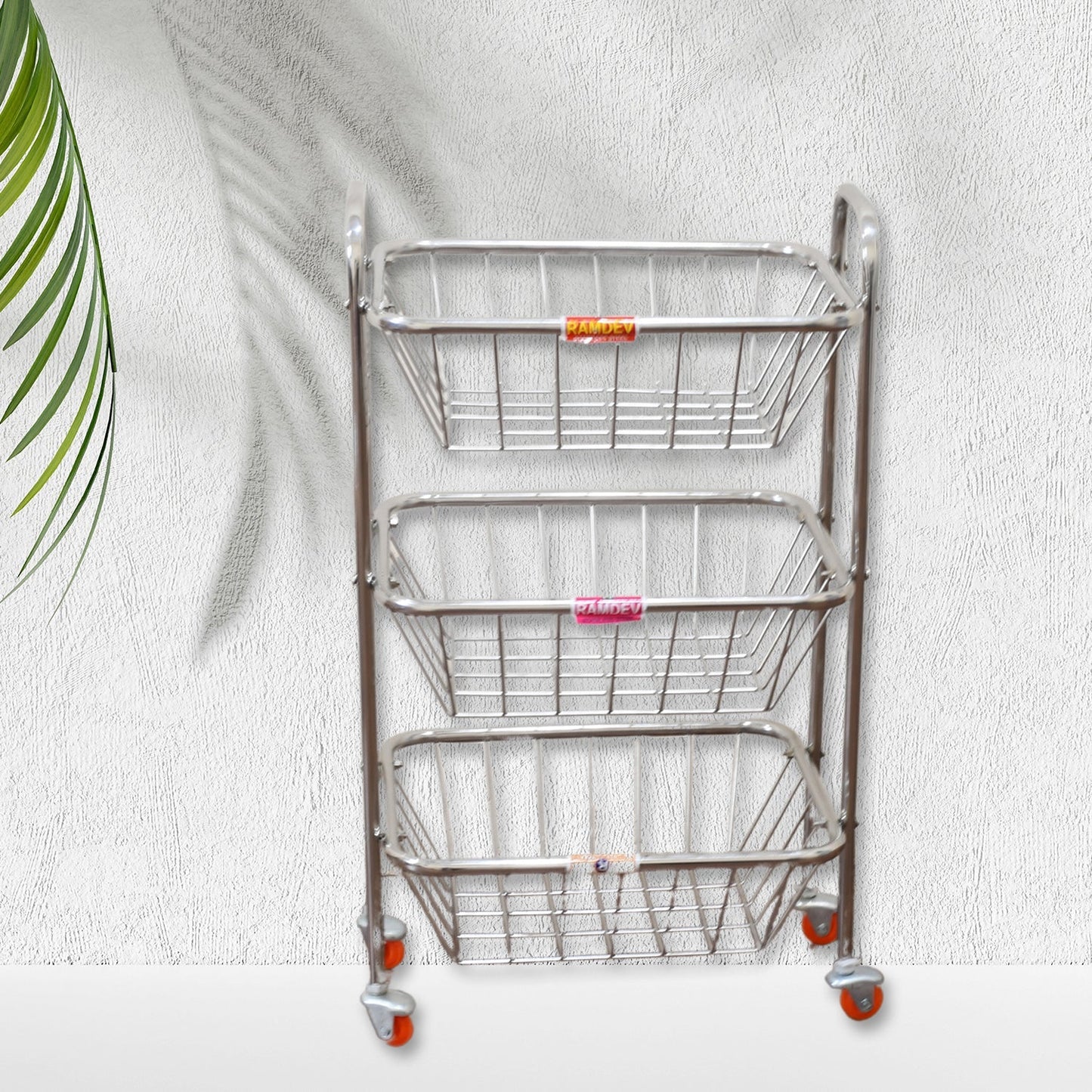 Multipurpose 3 Layer Stainless Steel Fruit & Vegetable 4 Stand Kitchen Trolley | Fruit Basket | Vegetable Basket | Onion Potato Rack For Kitchen | Vegetable Stand For Kitchen - infinityexculsivestore.com