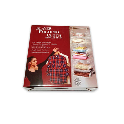 Multipurpose 5 Layer Folding Clothes Storage Racks||Closet for Students Wardrobe Shelves Socks, Scarf, t - Shirt, etc||Hanging Organizer Storage Holders & Racks - infinityexculsivestore.com