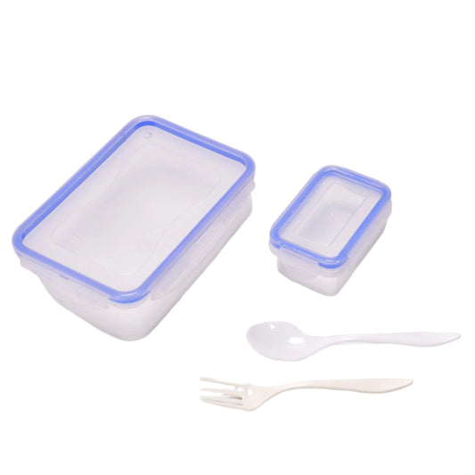 Multipurpose Air Tight 4 Side Lock Food Grade Lunch Box With Small Square Container - infinityexculsivestore.com