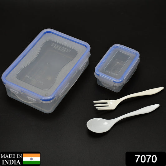 Multipurpose Air Tight 4 Side Lock Food Grade Lunch Box With Small Square Container - infinityexculsivestore.com