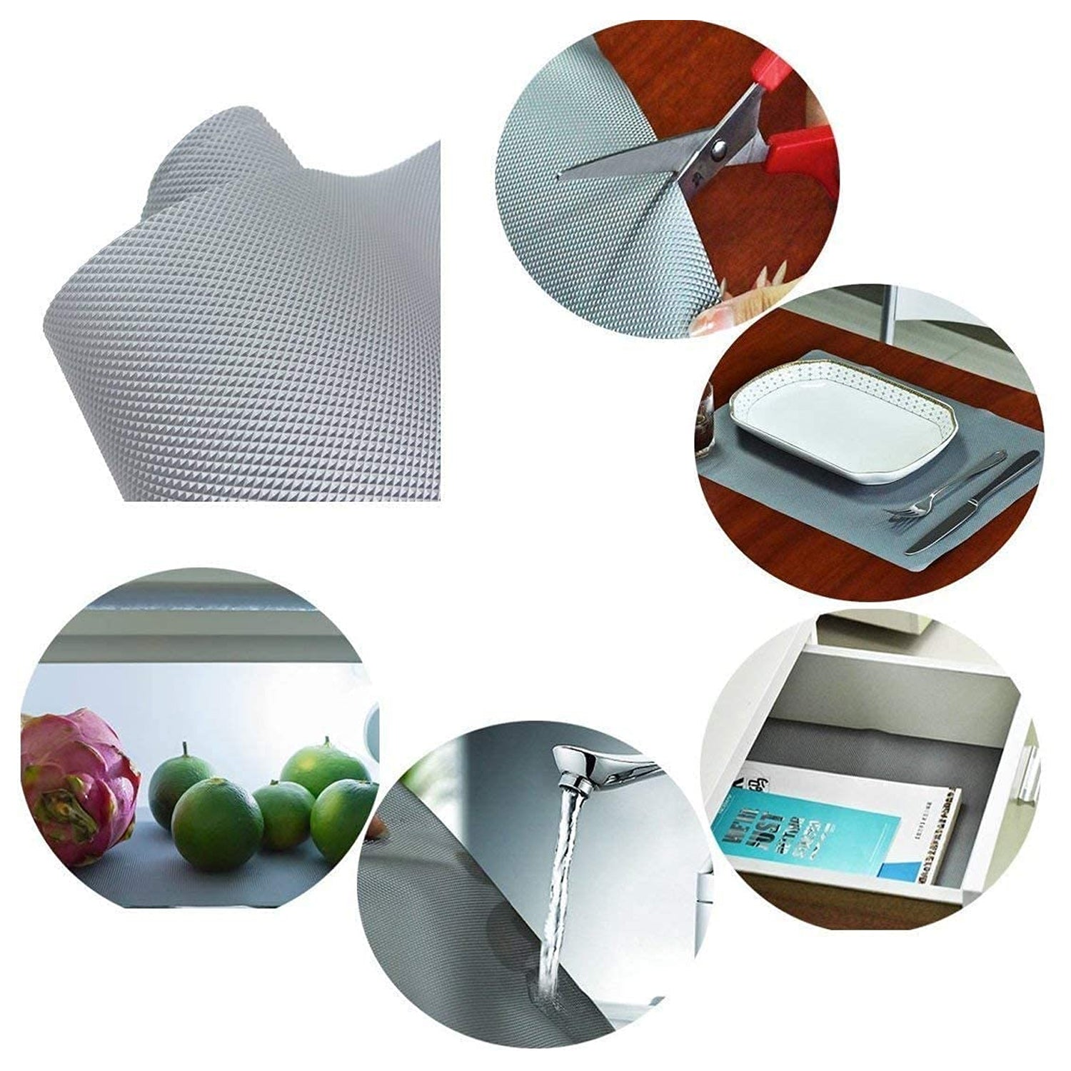 Multipurpose Anti - Slip Mat Liner Roll - 45cmx5m for Kitchen, Bathroom, Cabinet, Drawer, Shelf & Fridge - infinityexculsivestore.com
