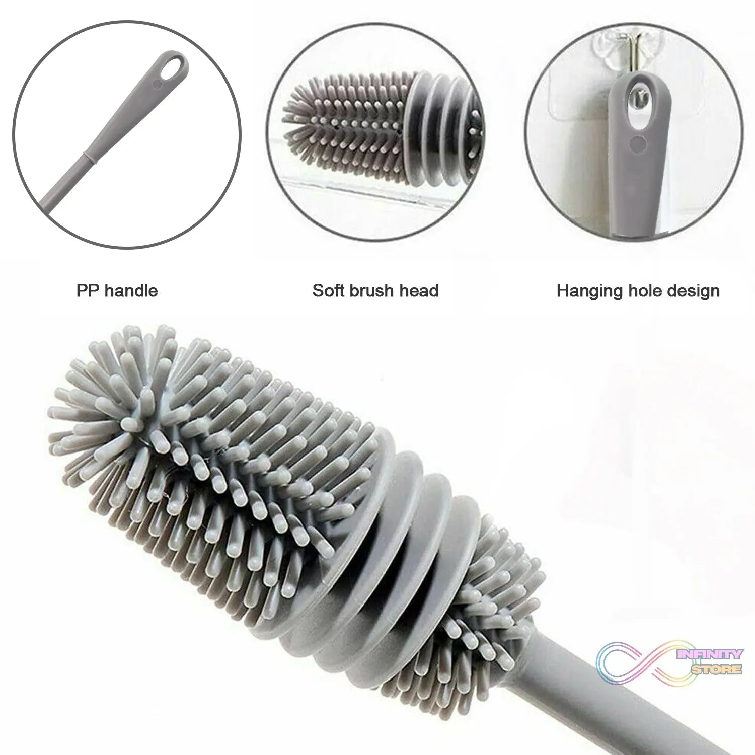 Multipurpose Bottle Cleaning Brush: Kitchen Tool - infinityexculsivestore.com