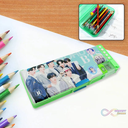 Multipurpose Compass Box (2 Compartments): Cartoon Pencil Case for Kids - infinityexculsivestore.com