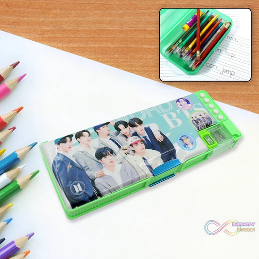 Multipurpose Compass Box (2 Compartments): Cartoon Pencil Case for Kids - infinityexculsivestore.com