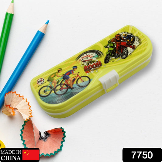 Multipurpose Compass Box, Pencil Box with 3 Compartments for School, Cartoon Printed Pencil Case for Kids, Birthday Gift for Girls & Boys - infinityexculsivestore.com