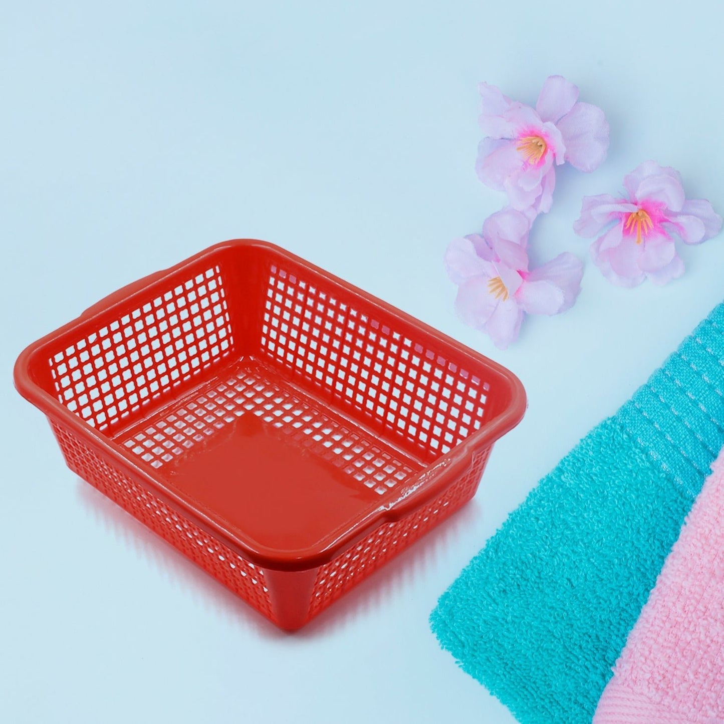 Multipurpose Drain Basket Shelves Fruit and Vegetable Washing Basket Rectangular Plastic Kitchen Sink Water Filter Basket (1Pc) - infinityexculsivestore.com
