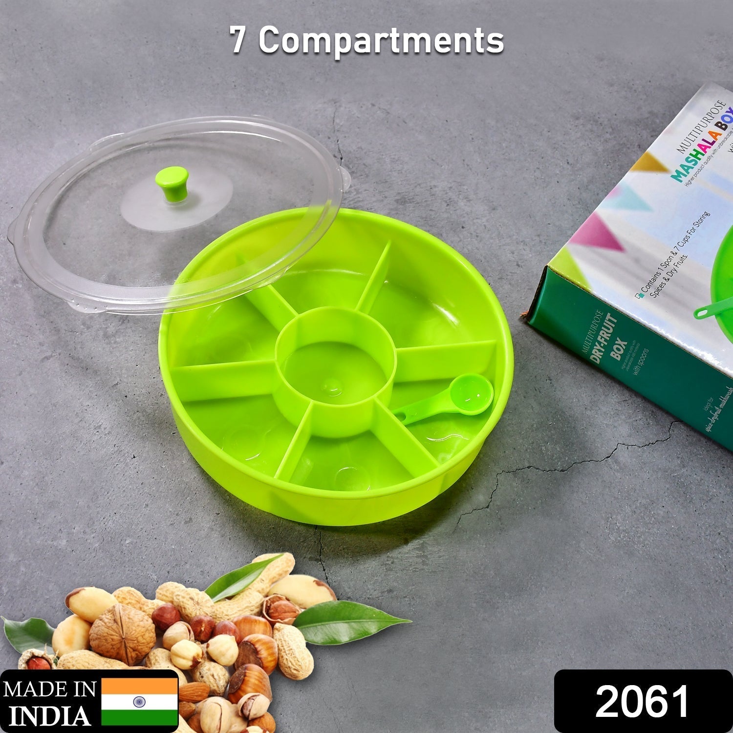 Multipurpose Dry - fruit and masala box with single spoon. - infinityexculsivestore.com