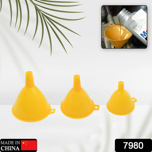 Multipurpose Funnel 3 Size Small , Medium & Big Plastic Funnel For kitchen and laboratory Use (3 Pc Set) - infinityexculsivestore.com
