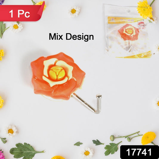 Multipurpose Mix Design Self Adhesive Wall Hooks Load Capacity Up to 1 Kg (Mix Design \ 1 Pc) - infinityexculsivestore.com