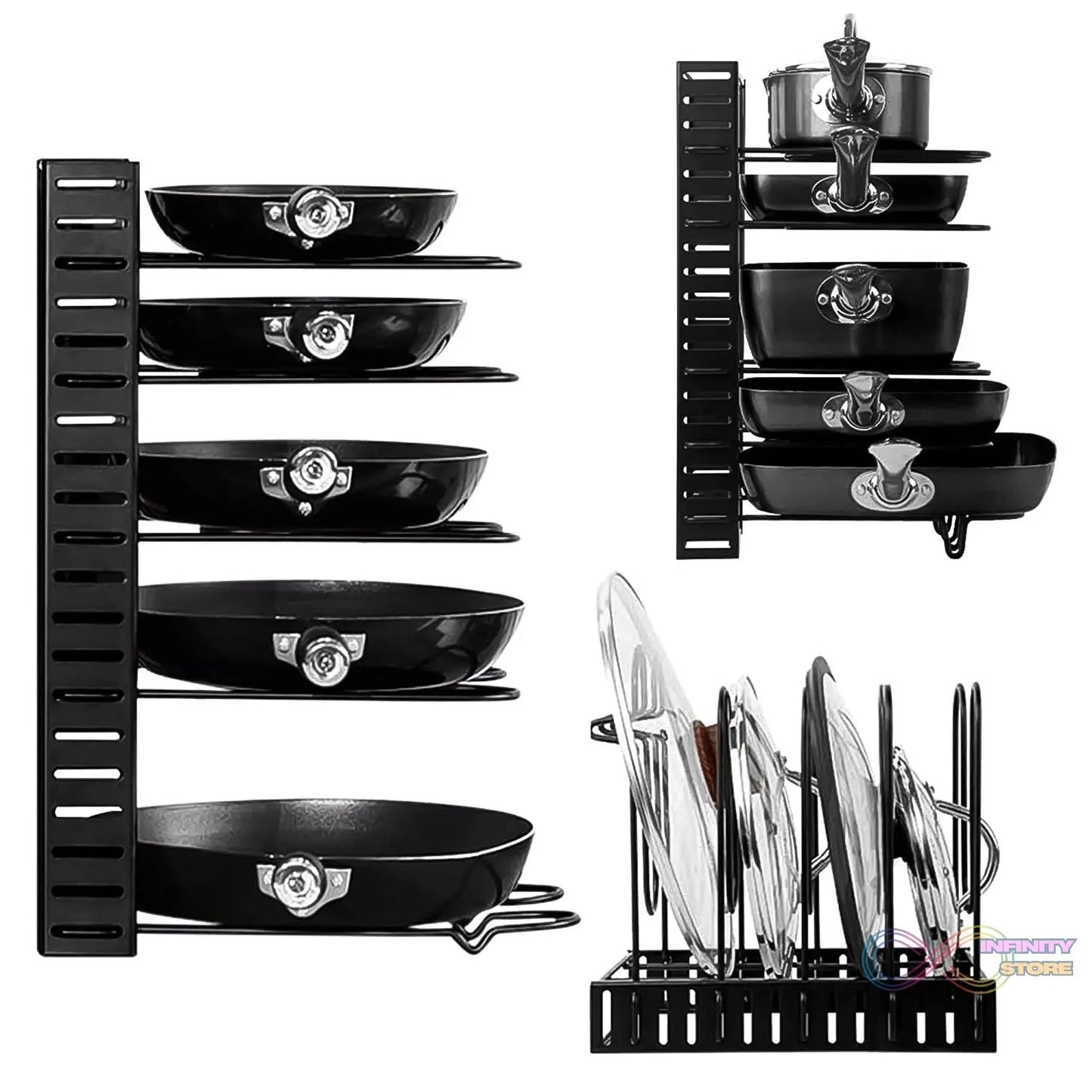 Multipurpose Pan & Pot Organizer Rack (1 Pc) - infinityexculsivestore.com