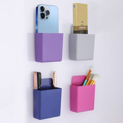 Multipurpose Plastic Wall Mounted Remote & Mobile Holder Stand – (Pack of 4) - infinityexculsivestore.com