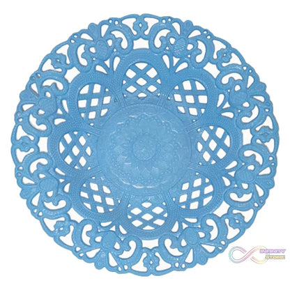 Elegant round storage basket with floral self-design.