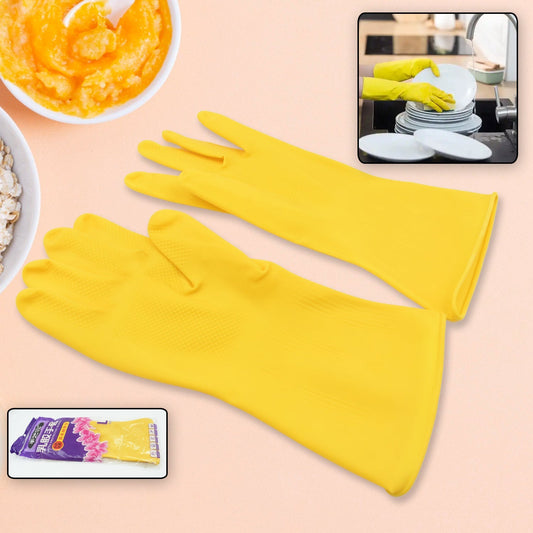 Multipurpose Rubber Cleaning Gloves: Reusable, Wet & Dry Use (1 Pair) - infinityexculsivestore.com
