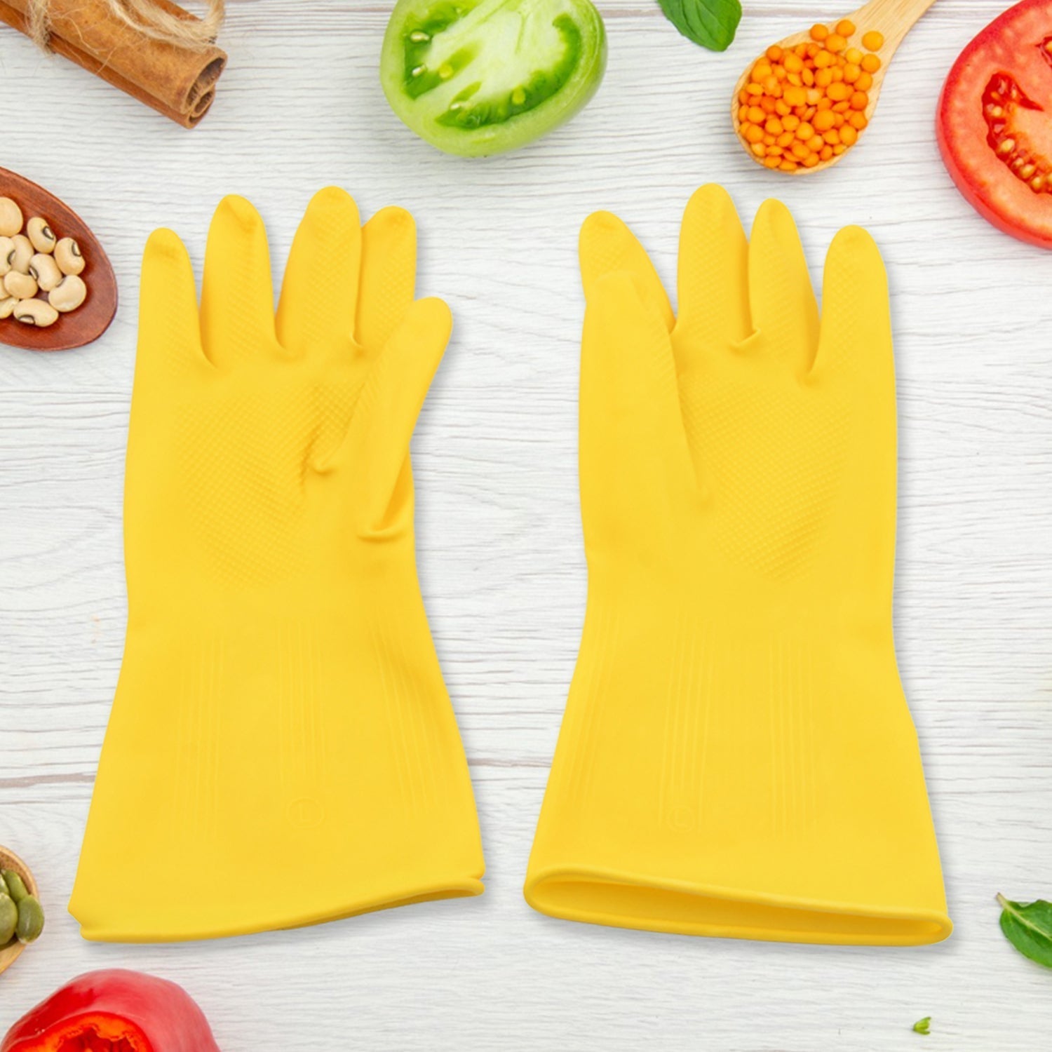 Multipurpose Rubber Cleaning Gloves: Reusable, Wet & Dry Use (1 Pair) - infinityexculsivestore.com