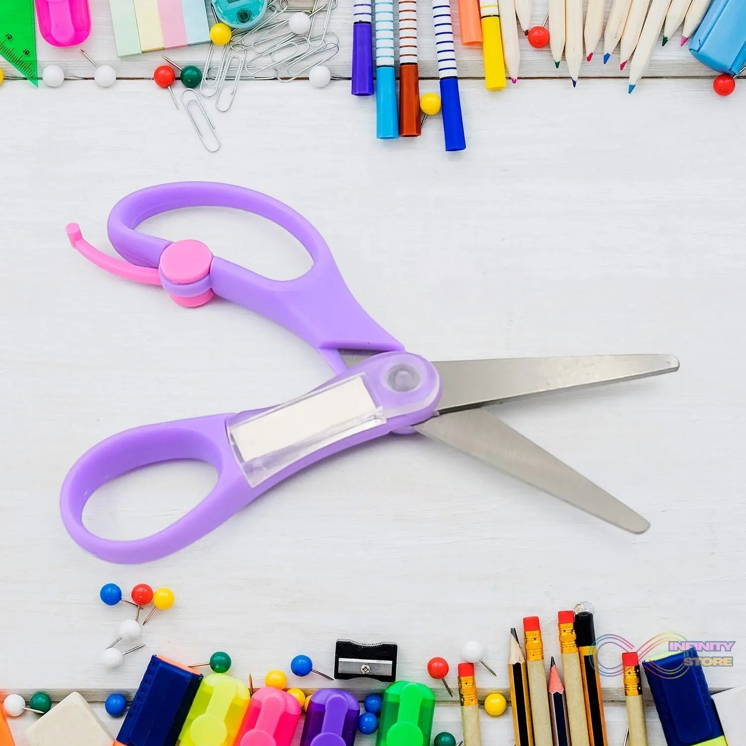 Multipurpose Scissors | Comfort Grip Handle And Stainless Steel Blades (1 Pc / Mix Color & Design) - infinityexculsivestore.com