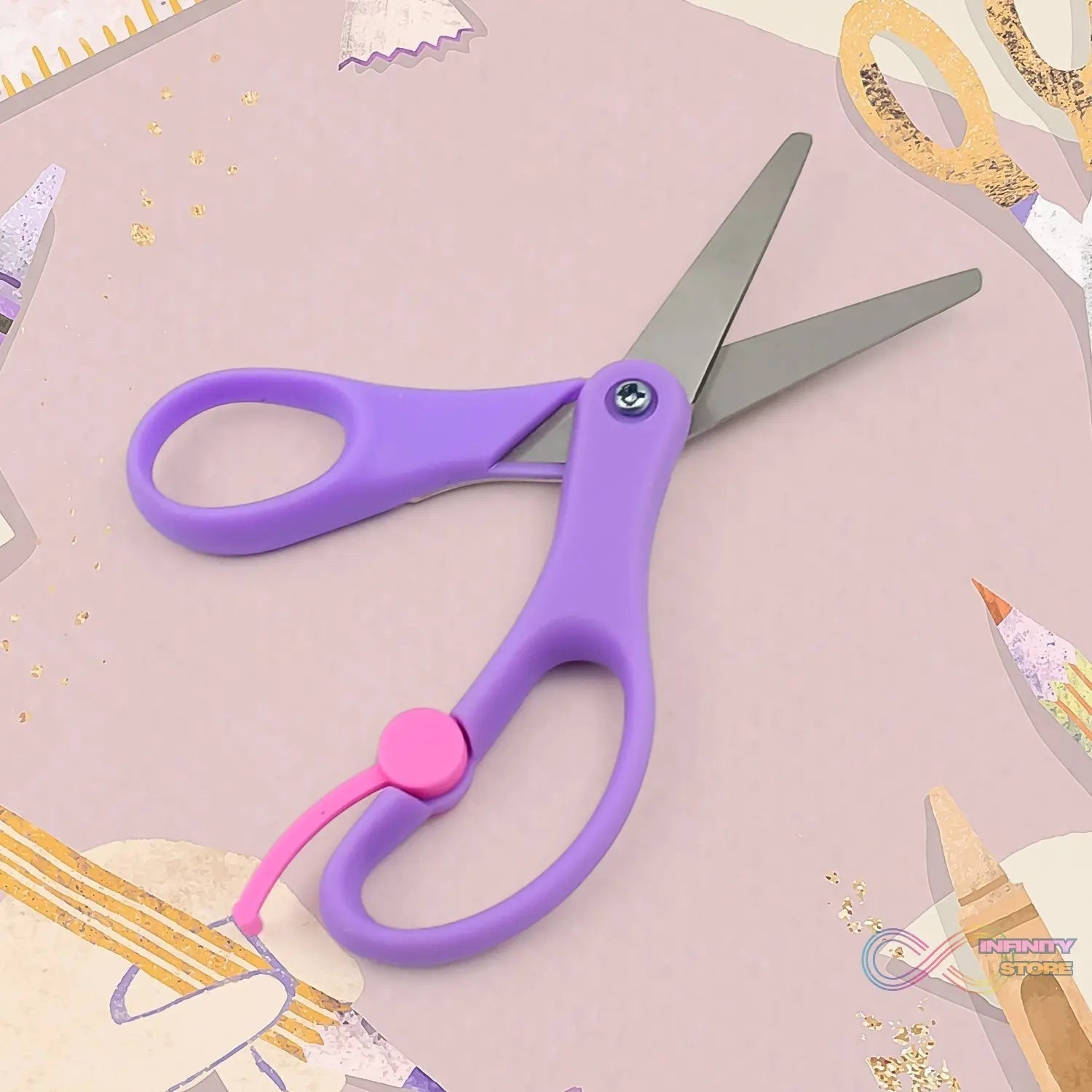 Multipurpose Scissors | Comfort Grip Handle And Stainless Steel Blades (1 Pc / Mix Color & Design) - infinityexculsivestore.com