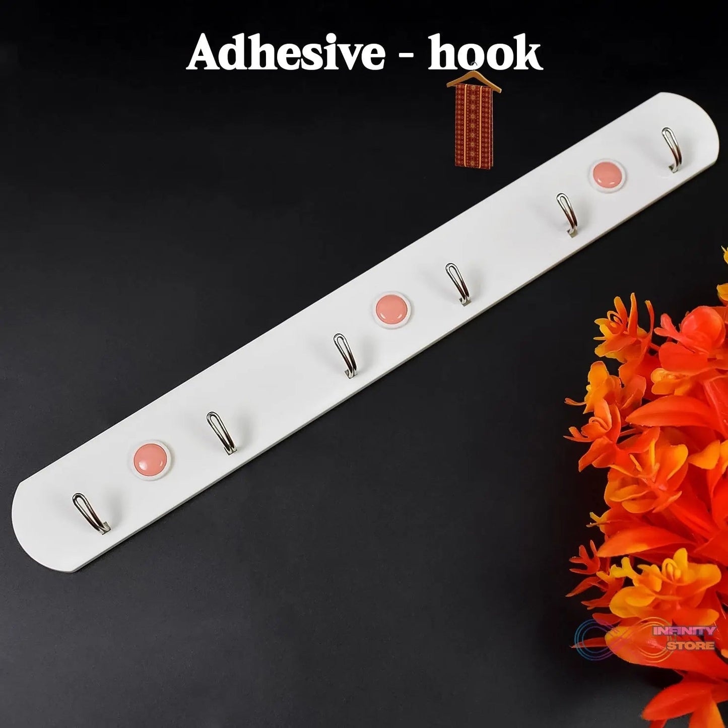 Multipurpose Self - Adhesive 6 hooks for wall Hook (1 Pc) - infinityexculsivestore.com