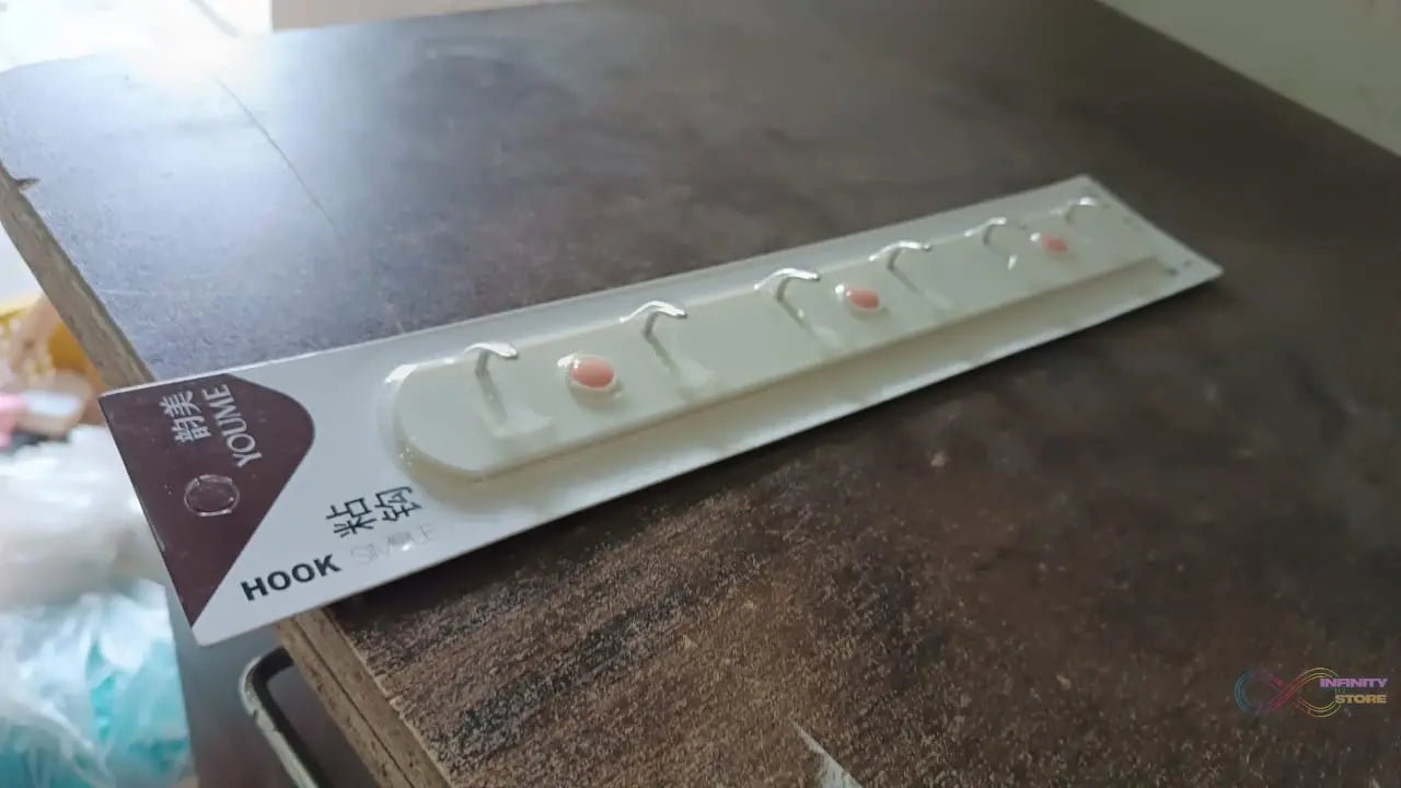 Multipurpose Self - Adhesive 6 hooks for wall Hook (1 Pc) - infinityexculsivestore.com