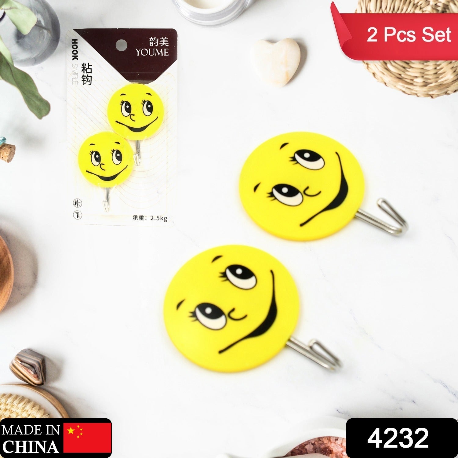 Multipurpose Self - Adhesive Hooks (2 Pc): Heavy Duty, Waterproof, Bathroom, Kitchen - infinityexculsivestore.com