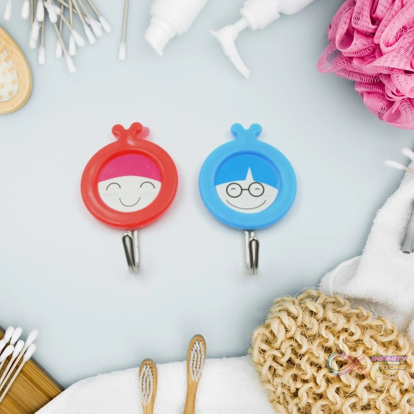 Multipurpose Self - Adhesive Hooks (2 Pc): Heavy Duty, Waterproof, Bathroom, Kitchen - infinityexculsivestore.com