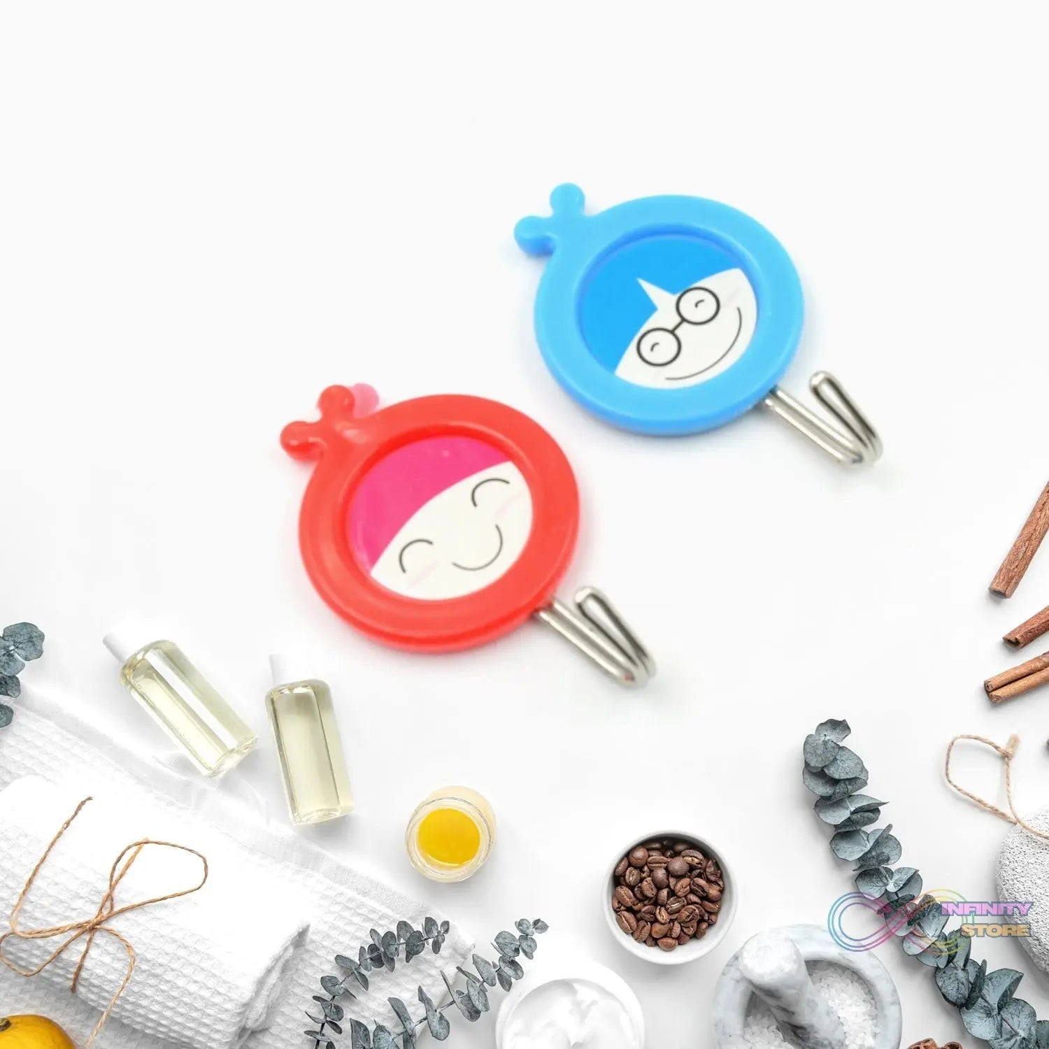 Multipurpose Self - Adhesive Hooks (2 Pc): Heavy Duty, Waterproof, Bathroom, Kitchen - infinityexculsivestore.com