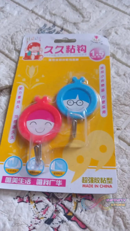 Multipurpose Self - Adhesive Hooks (2 Pc): Heavy Duty, Waterproof, Bathroom, Kitchen - infinityexculsivestore.com