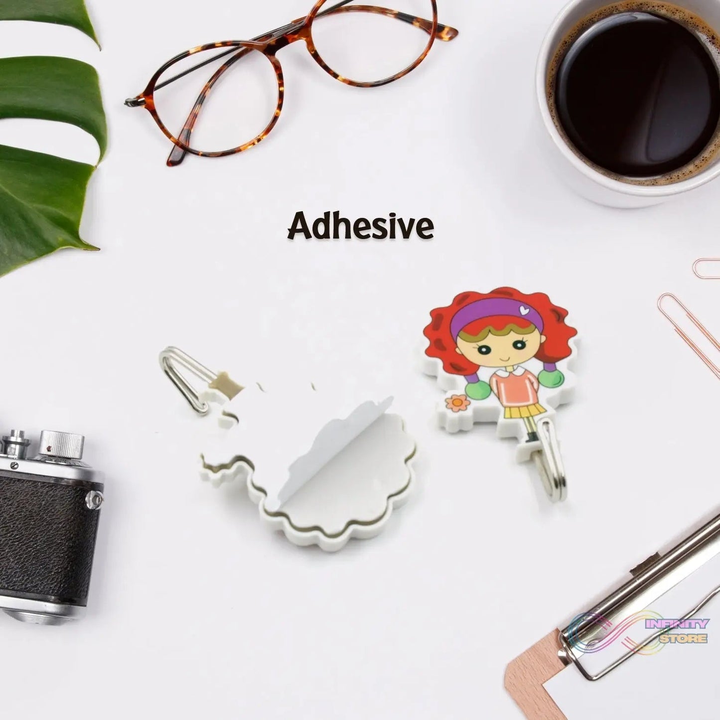 Multipurpose Self - Adhesive Hooks (2 Pc): Heavy Duty, Waterproof, Wall Mount (Bathroom, Kitchen) - infinityexculsivestore.com