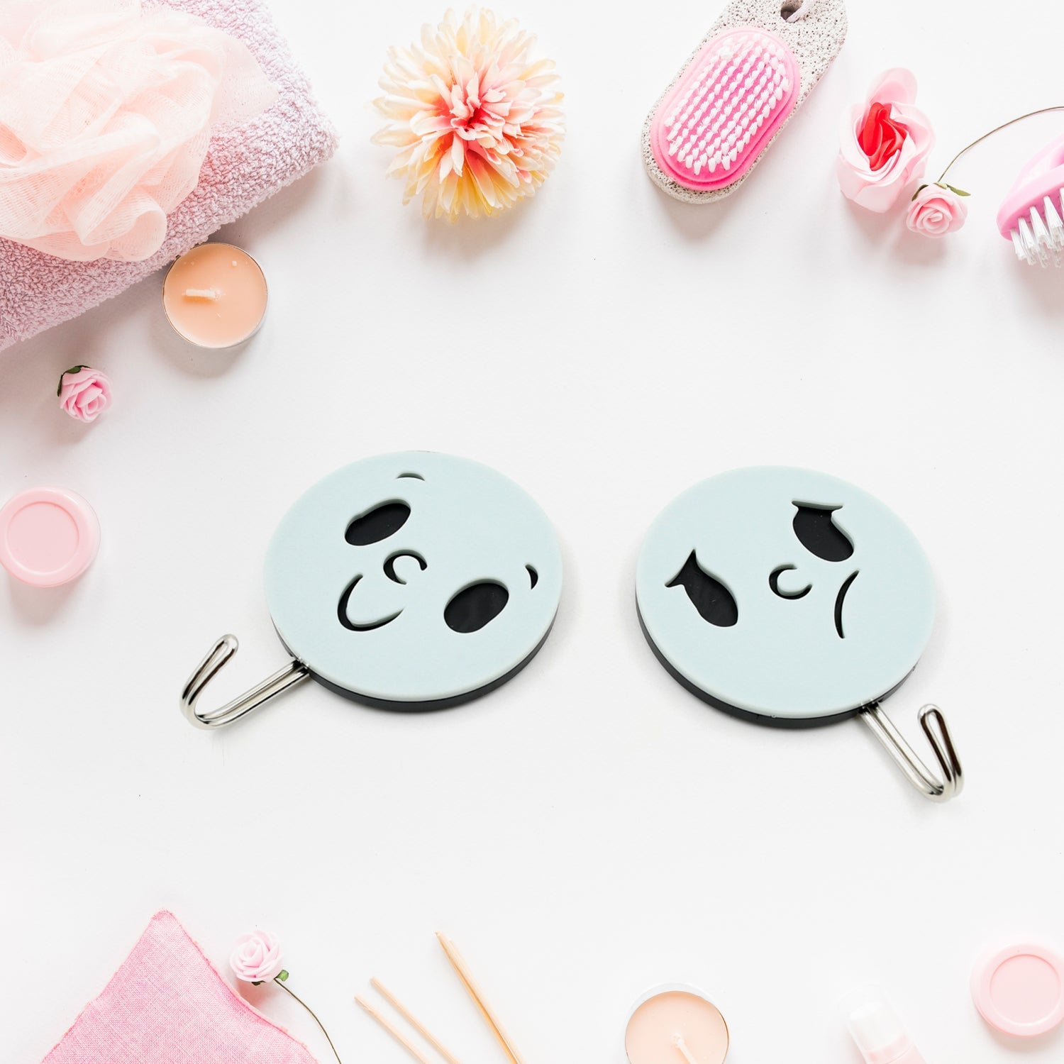 Multipurpose Self - Adhesive Hooks (2 Pc): Heavy Duty, Waterproof, Wall Mount (Bathroom, Kitchen) - infinityexculsivestore.com