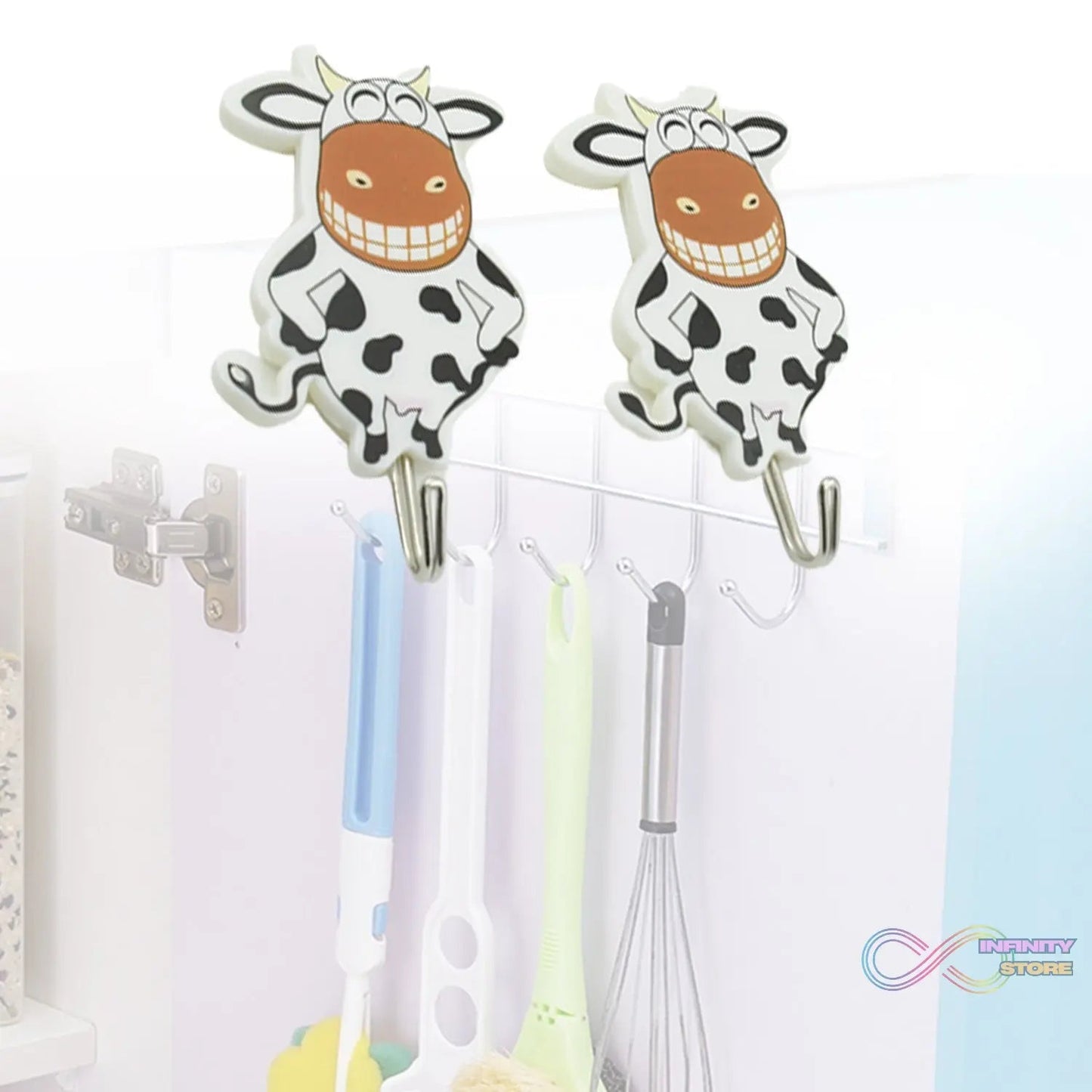 Multipurpose Self - Adhesive Hooks (2 Pc): Heavy Duty, Waterproof, Wall Mount (Bathroom, Kitchen) - infinityexculsivestore.com