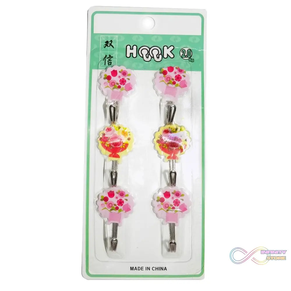 Multipurpose self-adhesive plastic wall hooks for home use, 6 pcs.