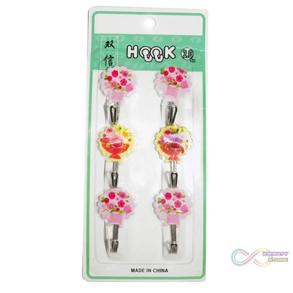 Multipurpose self-adhesive plastic wall hooks for home use, 6 pcs.