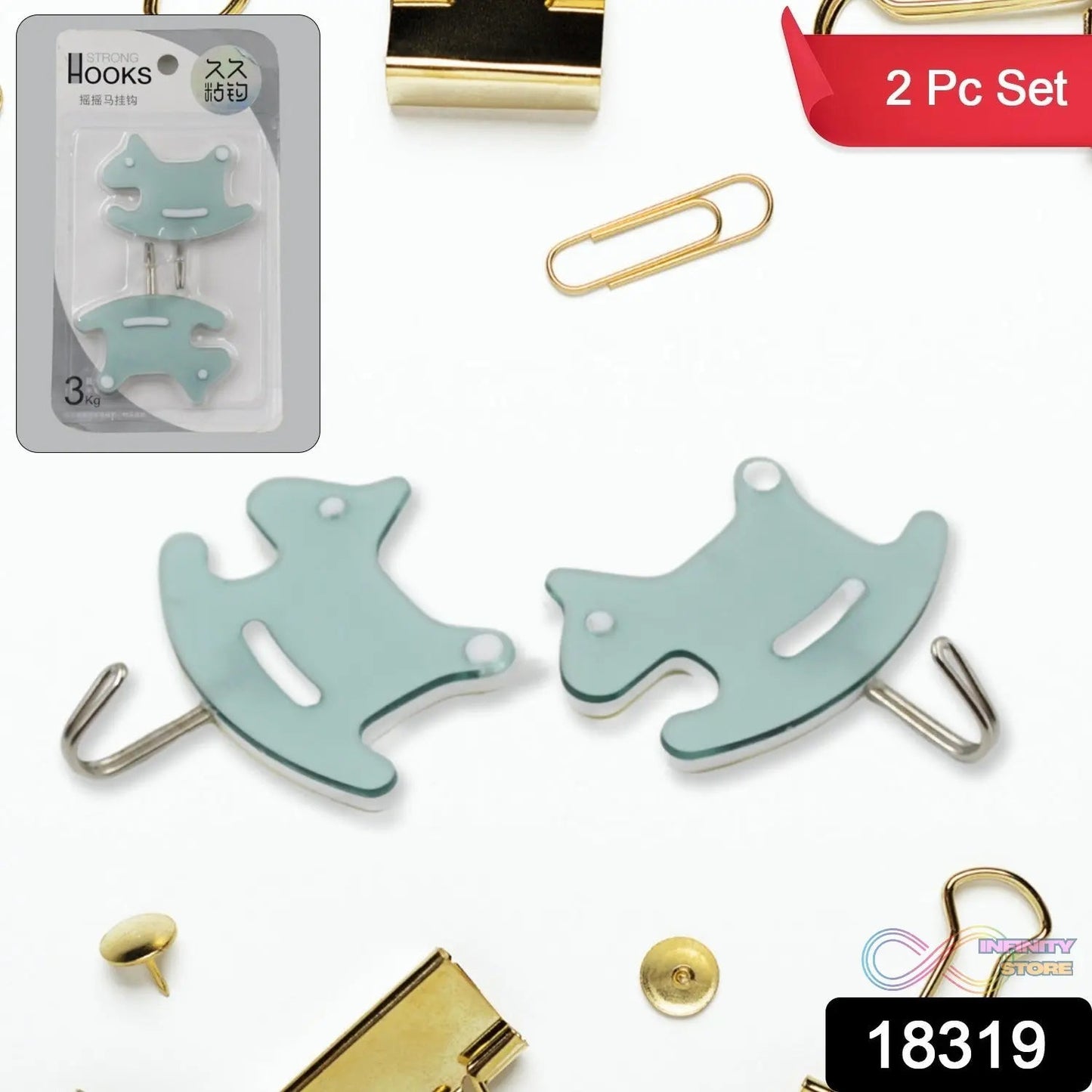 Multipurpose Self - Adhesive hooks (2 Pc Set) - infinityexculsivestore.com