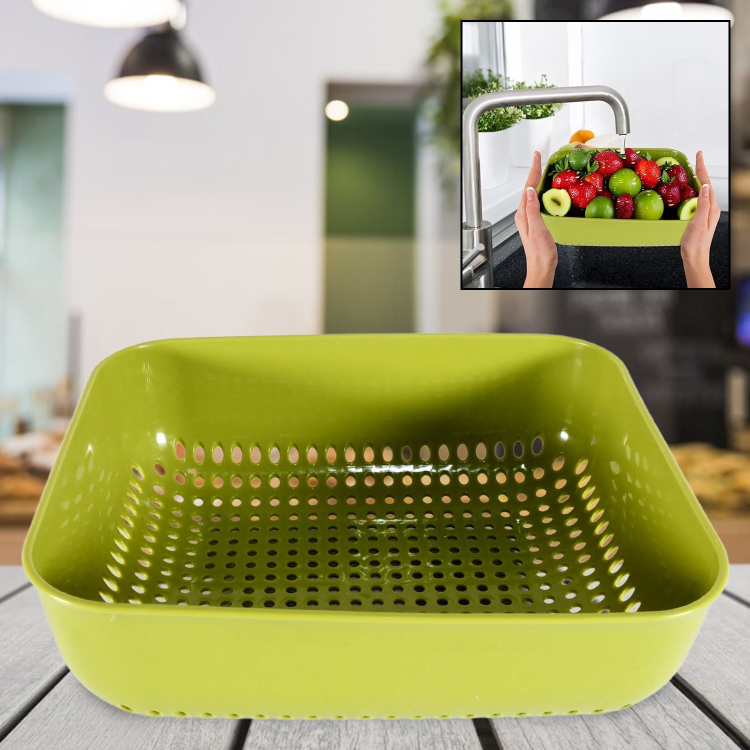 Multipurpose Small Plastic Kitchen Basket, Vegetables and Fruits Washing, Basket (20x17 Cm) - infinityexculsivestore.com