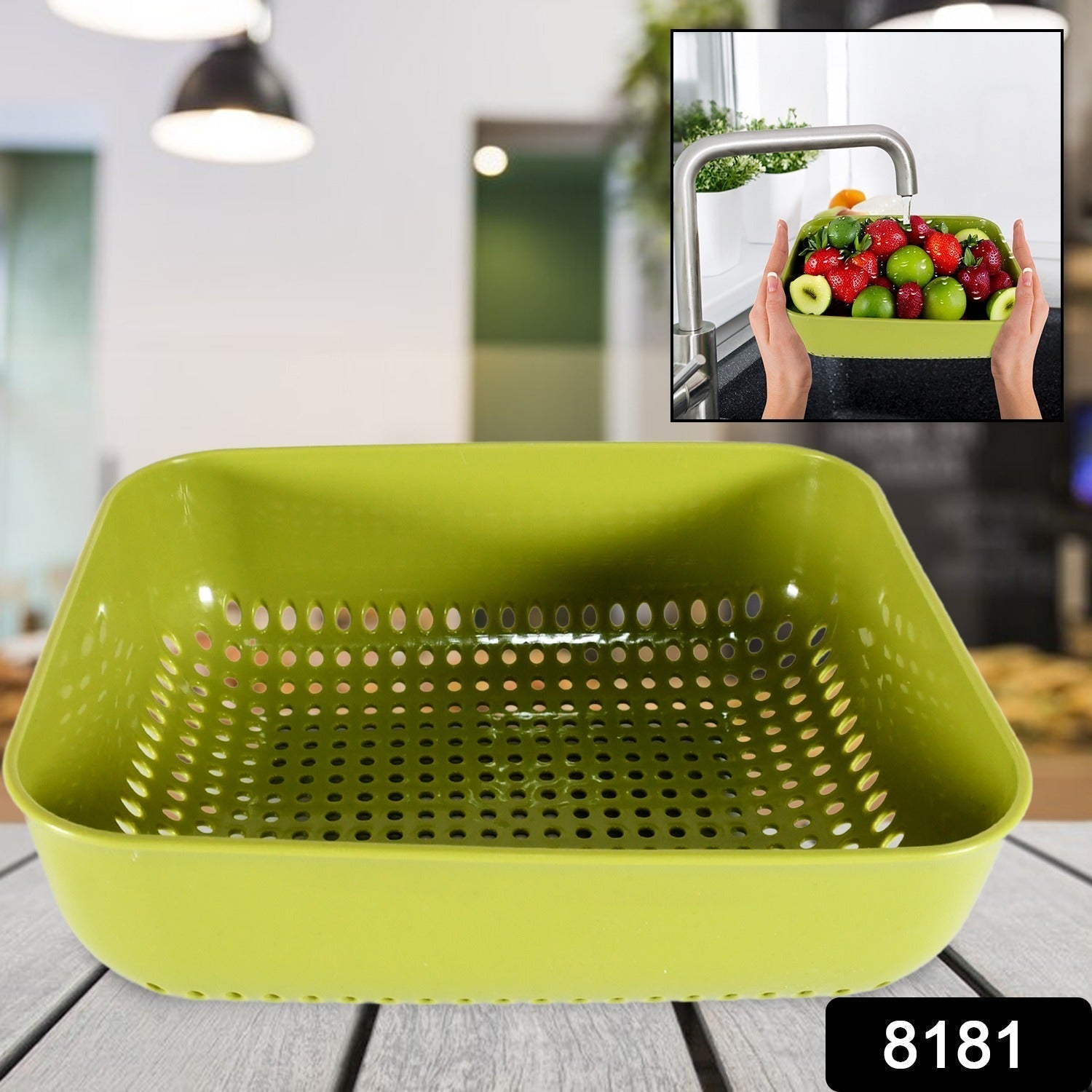 Multipurpose Small Plastic Kitchen Basket, Vegetables and Fruits Washing, Basket (20x17 Cm) - infinityexculsivestore.com